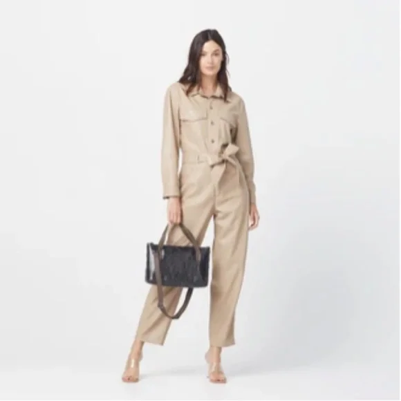 Hammitt Addie Medium Snake-Print Olivine Leather Tote Crossbody Bag - Picture 3 of 13